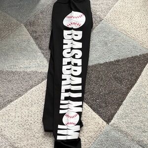 Black Baseball Mom Kids Leggings